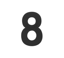 Цифра Fuaro (Фуаро) 8 самоклеящаяся SS304 (50х30) (FUARO) BL черный