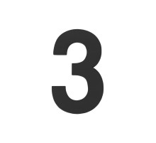 Цифра Fuaro (Фуаро) 3 самоклеящаяся SS304 (50х30) (FUARO) BL черный