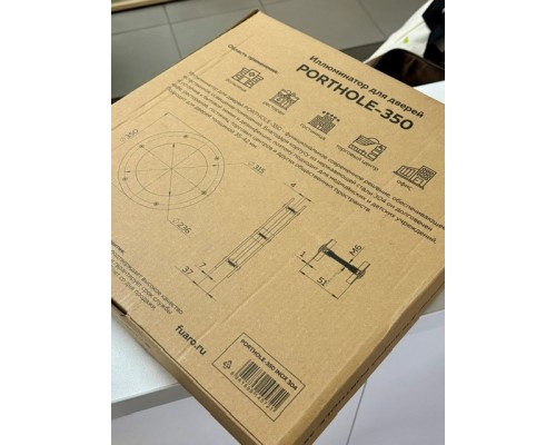 Иллюминатор Fuaro (Фуаро) для дверей PORTHOLE-350 INOX 304, диаметр 350 мм