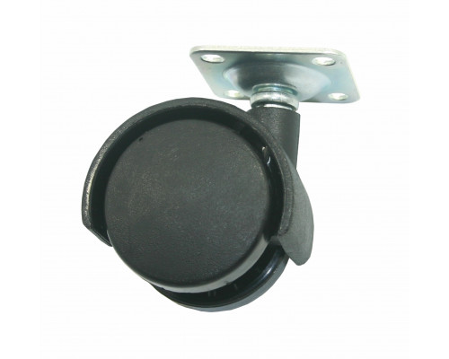 Опора колесная с площадкой, d=40, h=59, пластмасса черная