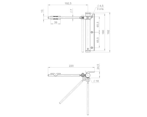 Доводчик Punto (Пунто) дверной пружинный SDC1040 BR 40 кг (коричневый)