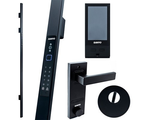 Электронный замок Sanyo D700 Usmart Go DM70 с WiFi, ручка скоба 1800 мм, черный Электронный замок Sanyo D700 Usmart Go DM70 с WiFi, ручка скоба 1800 мм, черный