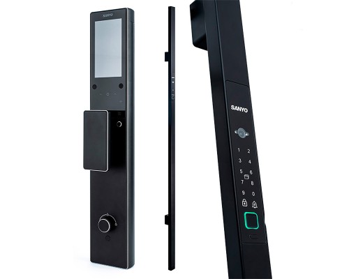 Электронный замок Sanyo D501 Tuya DM70 с WiFi, ручка скоба 1800 мм, черный Электронный замок Sanyo D501 Tuya DM70 с WiFi, ручка скоба 1800 мм, черный