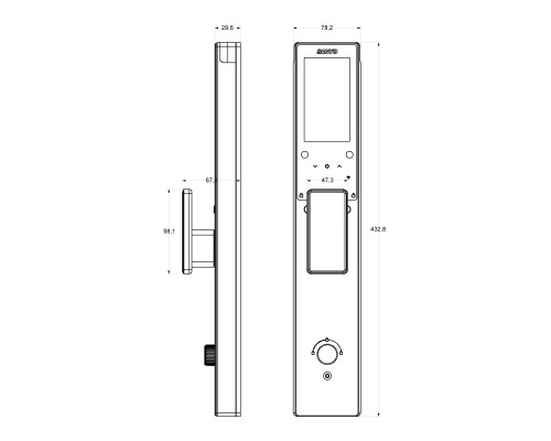 Электронный замок Sanyo D501 Tuya DM70 с WiFi, ручка скоба 1800 мм, черный Электронный замок Sanyo D501 Tuya DM70 с WiFi, ручка скоба 1800 мм, черный