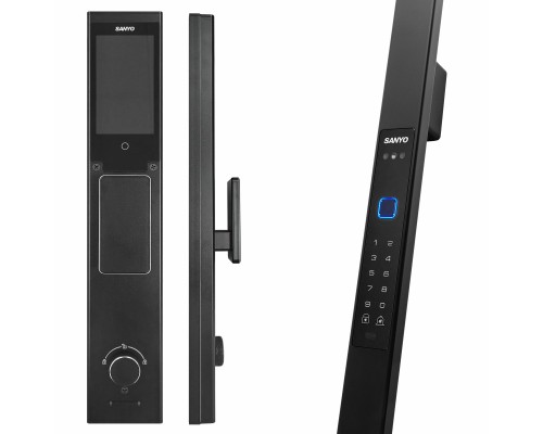 Электронный замок Sanyo D505 UsmartGo DM85 с WiFi, с распознаванием лиц,ручка-скоба 1800 мм, черный