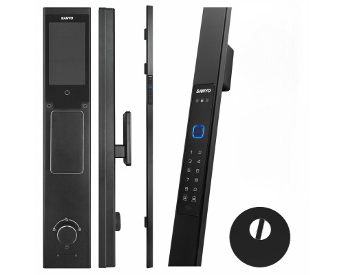 Электронный замок Sanyo D505 UsmartGo DM85 с WiFi, с распознаванием лиц,ручка-скоба 1800 мм, черный