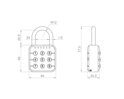 Замок Fuaro (Фуаро) навесной умный кодовый PL-SMART-CODE подвес