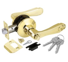 Ручка Fuaro (Фуаро) защелка DK637/BL РB-Е (637/BL РB-Е) (кл/фик.) золото