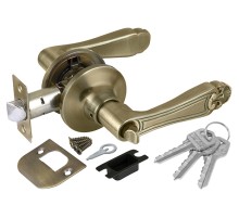 Ручка Fuaro (Фуаро) защелка DK637/BL АB-ET (637/BL АB-E) (кл/фик.) бронза