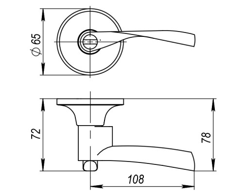 Ручка Ajax (Аякс) защелка DK610 PB-PS (6010 PB-P) (без фик.) золото Ручка Ajax (Аякс) защелка DK610 PB-PS (6010 PB-P) (без фик.) золото