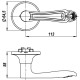 Ручка Fuaro (Фуаро) защелка DK637/BL CP-BK (637/BL СP-B) (фик.) хром