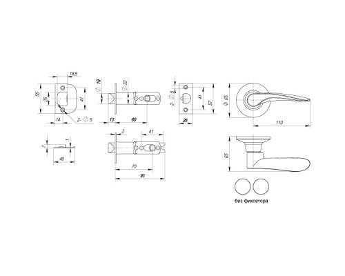 Ручка Punto (Пунто) защелка DK620 MAB-PS (6020 MAB-P) (без фик.) мат. бронза Ручка Punto (Пунто) защелка DK620 MAB-PS (6020 MAB-P) (без фик.) мат. бронза