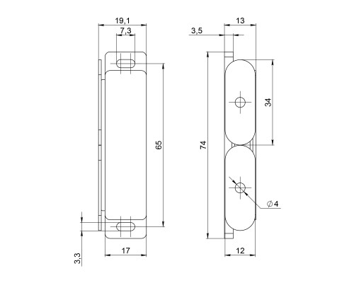 Защелка Ajax (Аякс) магнитная пластиковая ZLM18х75 WH белый
