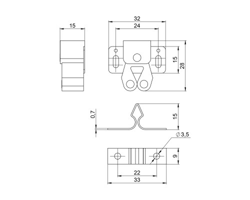 Защелка Ajax (Аякс) роликовая металлическая ZLR32х26 AB брона