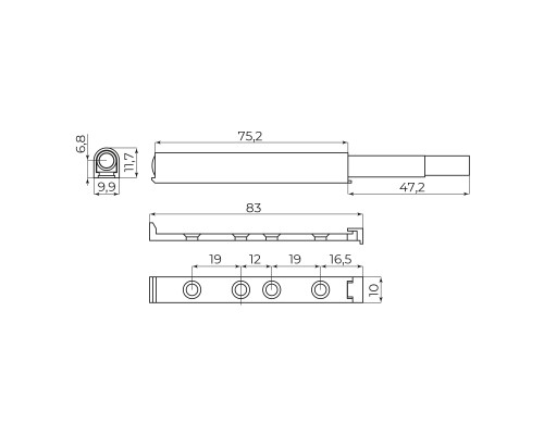 Толкатель Ajax (Аякс) мебельный пластиковый DMP-85/14P WH белый