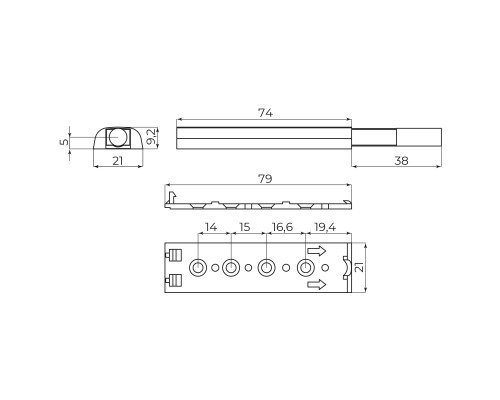 Толкатель Ajax (Аякс) мебельный металлический DMM-80/8P PN никель