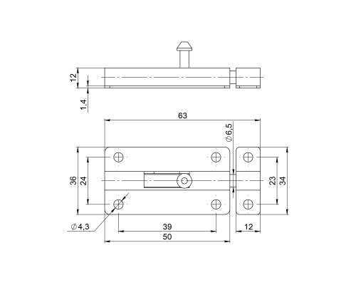 Шпингалет Ajax (Аякс) мебельный металлический SPD60х30 BR коричневый