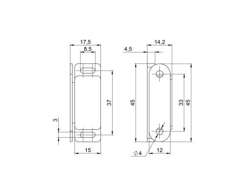 Защелка Ajax (Аякс) магнитная пластиковая ZLM15х45 WH белый