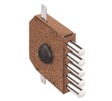 Замок Elbor (Эльбор) накладной гаражный Гранит 1.06.56.МА никель, сув., 5 риг., тяги, медный антик /00427/