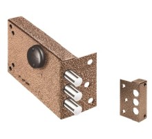 Замок Elbor (Эльбор) накладной Лазурит 1.02.51.КМА никель, сув., 3 риг., зап. коробка, медный антик /40062/