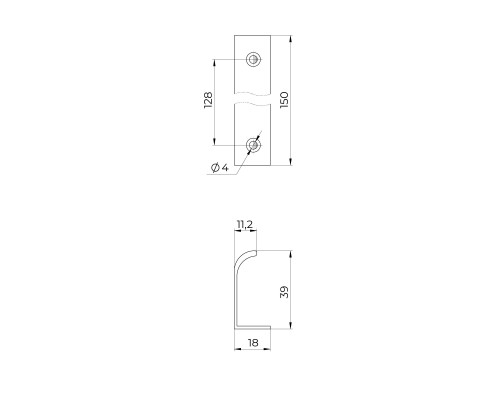 Ручка Ajax (Аякс) профильная мебельная MB-H-009-128 SC матовый хром