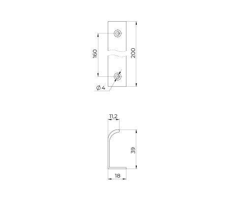 Ручка Ajax (Аякс) профильная мебельная MB-H-009-160 SC матовый хром