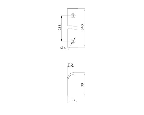 Ручка Ajax (Аякс) профильная мебельная MB-H-009-288 WH белый