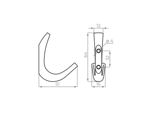 Крючок Ajax (Аякс) настенный MB-K-006 SC сатин.хром Крючок Ajax (Аякс) настенный MB-K-006 SC сатин.хром