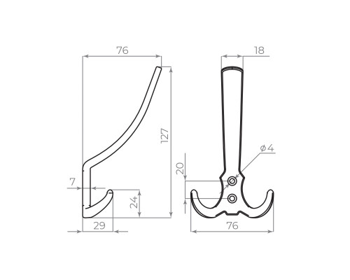 Крючок Ajax (Аякс) настенный MB-K-003 SN мат.никель Крючок Ajax (Аякс) настенный MB-K-003 SN мат.никель