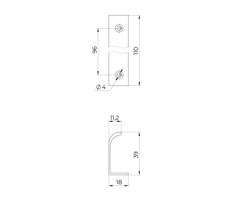 Ручка Ajax (Аякс) профильная мебельная MB-H-009-96 WH белый