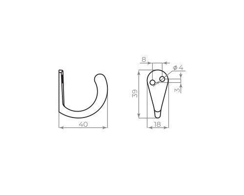 Крючок Ajax (Аякс) настенный MB-K-001 CP хром Крючок Ajax (Аякс) настенный MB-K-001 CP хром