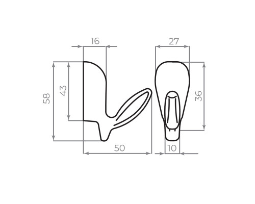 Крючок Ajax (Аякс) настенный MB-LM/K-001 AB бронза Крючок Ajax (Аякс) настенный MB-LM/K-001 AB бронза