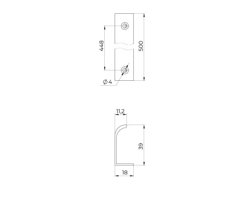 Ручка Ajax (Аякс) профильная мебельная MB-H-009-448 WH белый