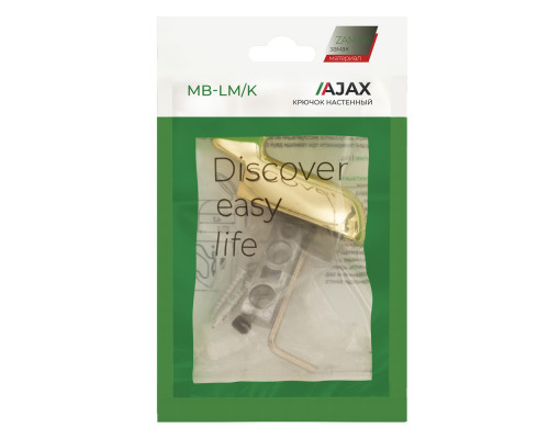 Крючок Ajax (Аякс) настенный MB-LM/K-001 GP золото Крючок Ajax (Аякс) настенный MB-LM/K-001 GP золото