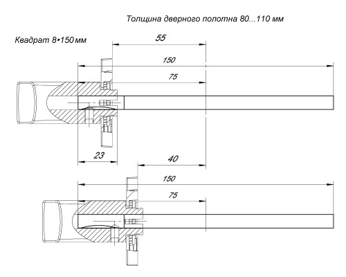 Квадрат Armadillo (Армадилло) для ручек Spindle 8х150 Квадрат Armadillo (Армадилло) для ручек Spindle 8х150