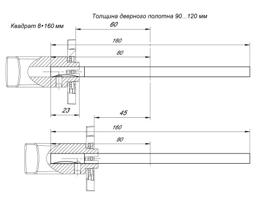 Квадрат Armadillo (Армадилло) для ручек Spindle 8х160 Квадрат Armadillo (Армадилло) для ручек Spindle 8х160