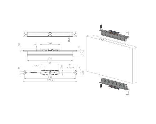 Комплект Armadillo (Армадилло) для маятниковых дверей Pivot.150.FIX