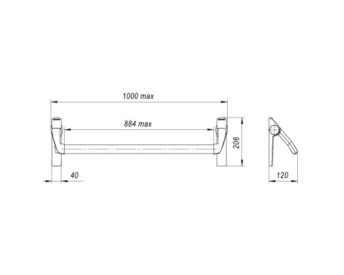 Ручка-штанга Fuaro (Фуаро) нажимная AP.1300A push-bar (ANTI-PANIC 1300А) Ручка-штанга Fuaro (Фуаро) нажимная AP.1300A push-bar (ANTI-PANIC 1300А)