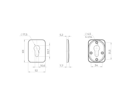 Накладка Ajax (Аякс) на цилиндр ESC C.K.MD50 BL-24 черный