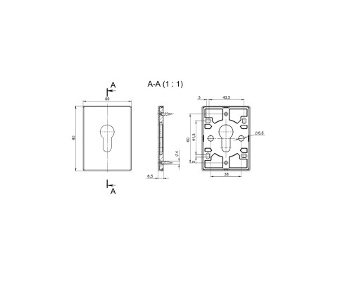 Накладка Fuaro (Фуаро) на цилиндр ESC.C.RL/K.486 (ESC 486-C RL) ABG-6 зелёная бронза (1шт.)