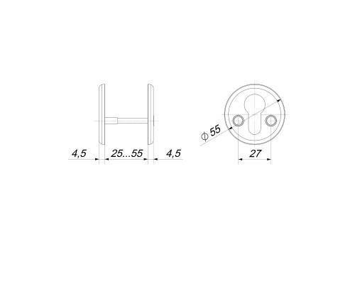 Накладка Fuaro (Фуаро) на цилиндр ET.R.FIN001 (ESC-С-001) CP хром Накладка Fuaro (Фуаро) на цилиндр ET.R.FIN001 (ESC-С-001) CP хром