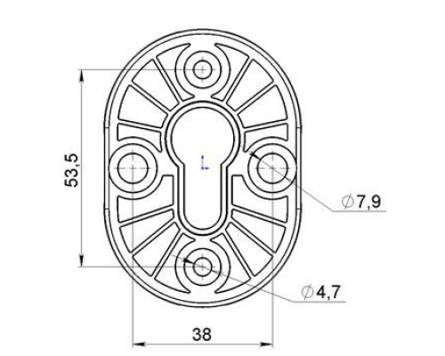 Накладка Fuaro (Фуаро) на цилиндр ESC.C/CRE/OV.12 (ESC-12C) CP хром (2шт. в уп.,отгр. по 1 шт.)