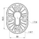 Накладка Fuaro (Фуаро) на цилиндр ESC.C/CRE/OV.12 (ESC-12C) CP хром (2шт. в уп.,отгр. по 1 шт.)