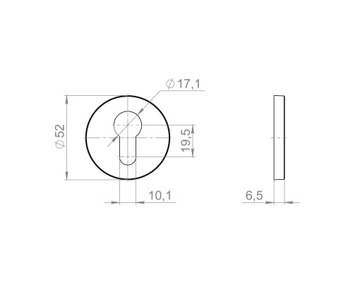 Накладка Fuaro (Фуаро) на цилиндр ET.R.ZLR52 BL-24 черный