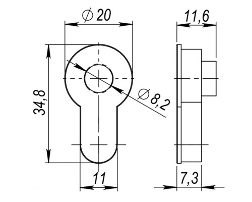 Вставка Armadillo (Армадилло) под шток ET.TANG.UNI (CYLINDER) SN-3 матовый никель Вставка Armadillo (Армадилло) под шток ET.TANG.UNI (CYLINDER) SN-3 матовый никель