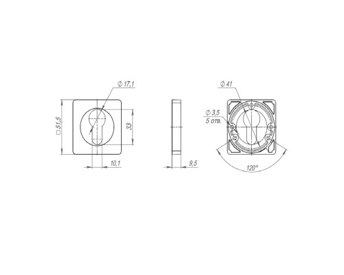 Накладка Ajax (Аякс) под цилиндр ET.K.JK51.IND BL-24 черный