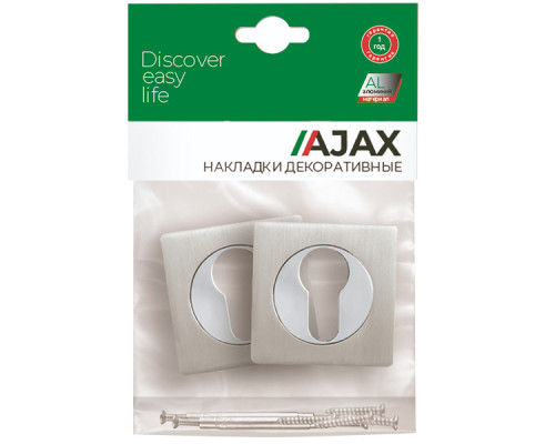 Накладка Ajax (Аякс) под цилиндр ET.K.JK51 (ET JK) SN/CP-3 матовый никель/хром Накладка Ajax (Аякс) под цилиндр ET.K.JK51 (ET JK) SN/CP-3 матовый никель/хром
