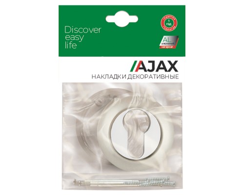 Накладка Ajax (Аякс) под цилиндр ET.R.JR54 (ET JR) SN/CP-3 матовый никель/хром Накладка Ajax (Аякс) под цилиндр ET.R.JR54 (ET JR) SN/CP-3 матовый никель/хром