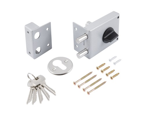 Замок Omega (Омега) накладной цилиндровый ЗН1-1.2 ГЛ серый, 5 кл.