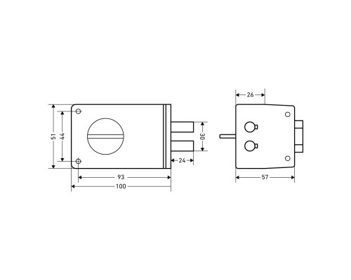 Замок Omega (Омега) накладной цилиндровый ЗН1-8 КМЗ медь